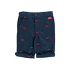 SM Car Embroidered Navy Blue Shorts 1405