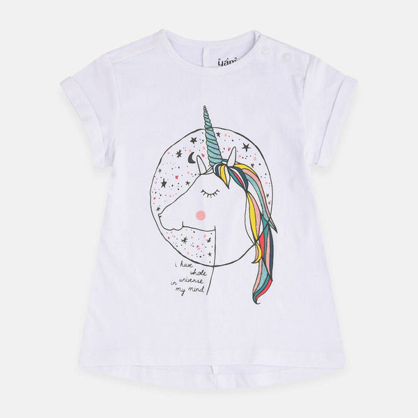 YMP Unicorn Printed White Top 1677
