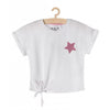 51015 Glitter Pink Star Short White Top 3508