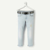 TAO Light Blue Free Style Printed Belt Slim Fit Denim 1248