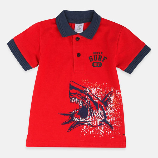 IR  Ocean Surf Shark Red Polo 2033