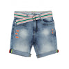 OM Orange Ribbed Patch Blue Shorts without Belt 1695