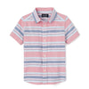 PLC Blue White Pink Stripe Half Sleeves Casual Shirt 7104