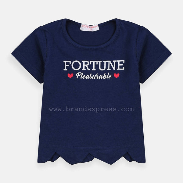 POPS Fortune Pleasurable Blue Printed Tshirt 4930