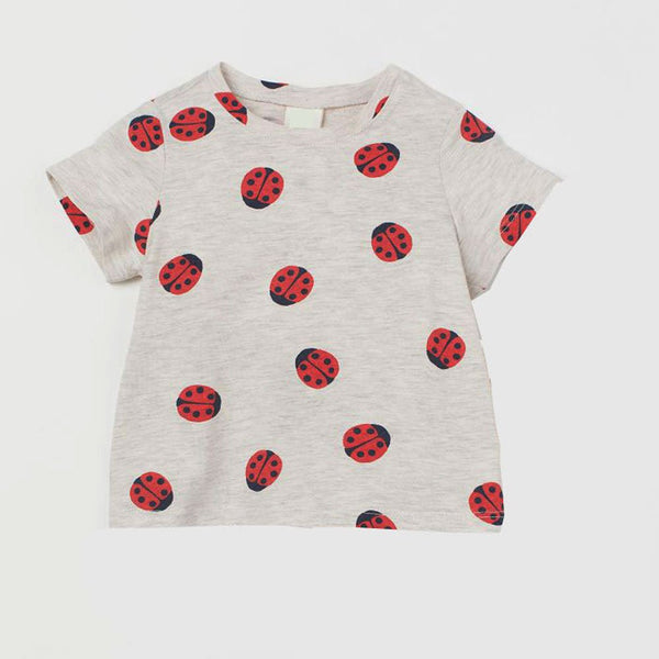 Bab Clb Lady Bug Print Texture Beige Tshirt 4069