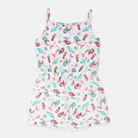 K&K Mermaids Print White Jump Suit 1978