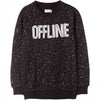L&S Offline Print Black Sweatshirt With Splashes 876