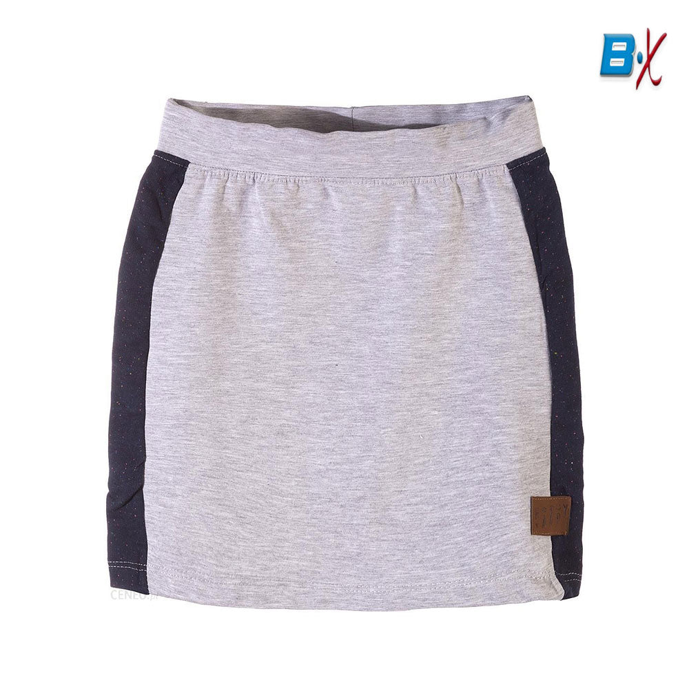 LS Printed Side Stripe Light Grey Skirt 9638