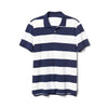 GP Rugby Blue And White Stripe Pique Polo Shirt (Label Removed)