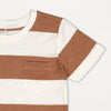 OK Slub Brown & White Stripe Pocket Tshirt 4217
