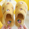 Peach Embroidered Mustard Warm Slippers 8161