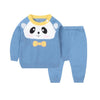 DD Aplic Panda Blue Knitted sweater Suit 8080