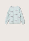 MNG White Tiger Print Soft Mint Sweatshirt 9878