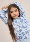 MNG Blue Floral Print Light Blue Sweatshirt 9891