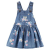 OSH Denim Look Floral Print Cotton Blue Frock 9707