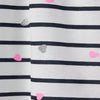 HM Glitter Hearts White and Blue Stripes Frock 2234