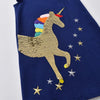 VKT Reversible Unicorn Sequin Frill Sleeves Blue Frock 7496