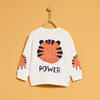 ZR Happy Tiger Face Off White Sweatshirt 3080