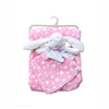 Luvena Little Bunny White Hearts Pink Plush Security Blanket Set 7225