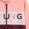 LS Young Generation Pink With Burgundy Zipper Hoodie 2781