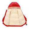 Duyi Bear Print Fleece Inner Red Puffer Jacket 7634