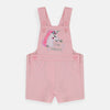 QLT Stay Magical Embraided Unicorn Pink Dungaree With Grey Top 2 Piece Set 4175
