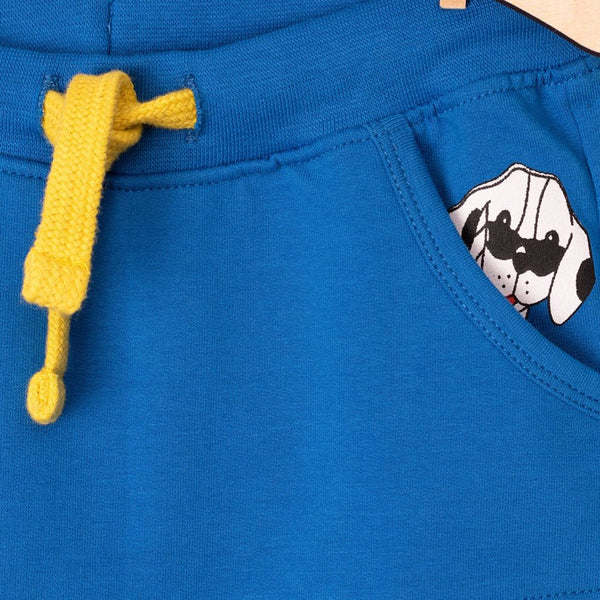 5.10.15 Hiding Dog Print Pocket Royal Blue Trouser 1034