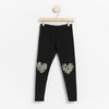 LDX Black Legging with Heart Knee Patch 1788