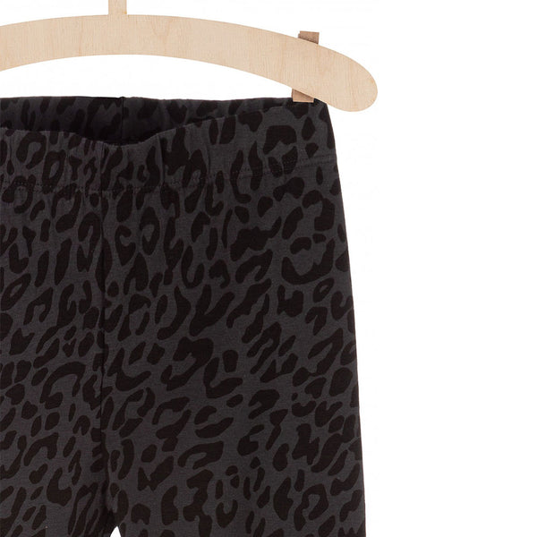 LS Leopard Print Dark Grey Legging 4332