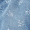 Osk White Floral Print Washed Blue Denim Full Dungaree 3809
