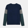 OK Color Block Navy With Green Sweater 7798