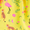 CRT Jungle Animals Print Loose Flare Yellow Top 4075