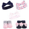HDSN Baby Socks & Headband Blue & Pink 5 Piece Set 7937