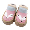 Pink Fox Face Brown Bottom Socks Booties 4521