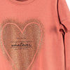 LS Glitter Heart With Frill Sleeves Sweatshirt 3468