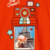TX Say Cheese Camera Print Orange Tshirt 1764
