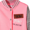 LS Glittered Yeah Print Pink Girls Jacket 2757