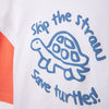 ZY Skip The Straw Turtle Print White Tshirt 1543