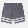 OM 83 Applic Denim Blue Cotton Shorts 1397