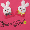 Yougi Applique Shocking Pink Bunny Double Face 2 Piece Set 2269