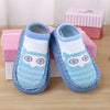 Sky Blue Owl Face Socks Booties 4522