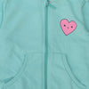 51015 Print Heart Turquoise Hoodie 3158