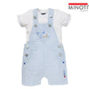 BBL Light Blue Check Dungaree 2 Piece Set with White Body suit 2085