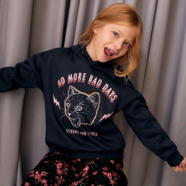 MNG No More Bad Days Cats Dark Grey Hoodie 2948