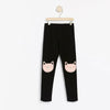 LDX Black Legging with Cat Face Knee Patch 1789