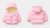 Duyi Bear Print Fleece Inner Pink Puffer Jacket 7633