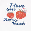 TX Glitter Love Strawberry White Tshirt 1762