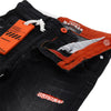 OM Orange Button Ripped Black Jeans 3190