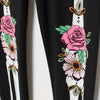 HM Black Flower Bones Legging 4732