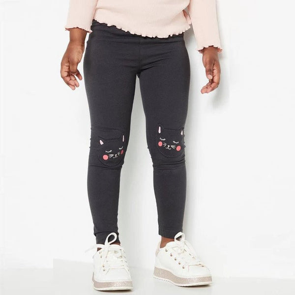 LDX Knee Cute Cat Patch Dull Black Legging 2164